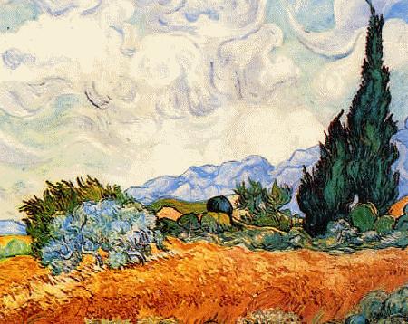 Vincent Van Gogh Wheat Field With Cypresses France oil painting art